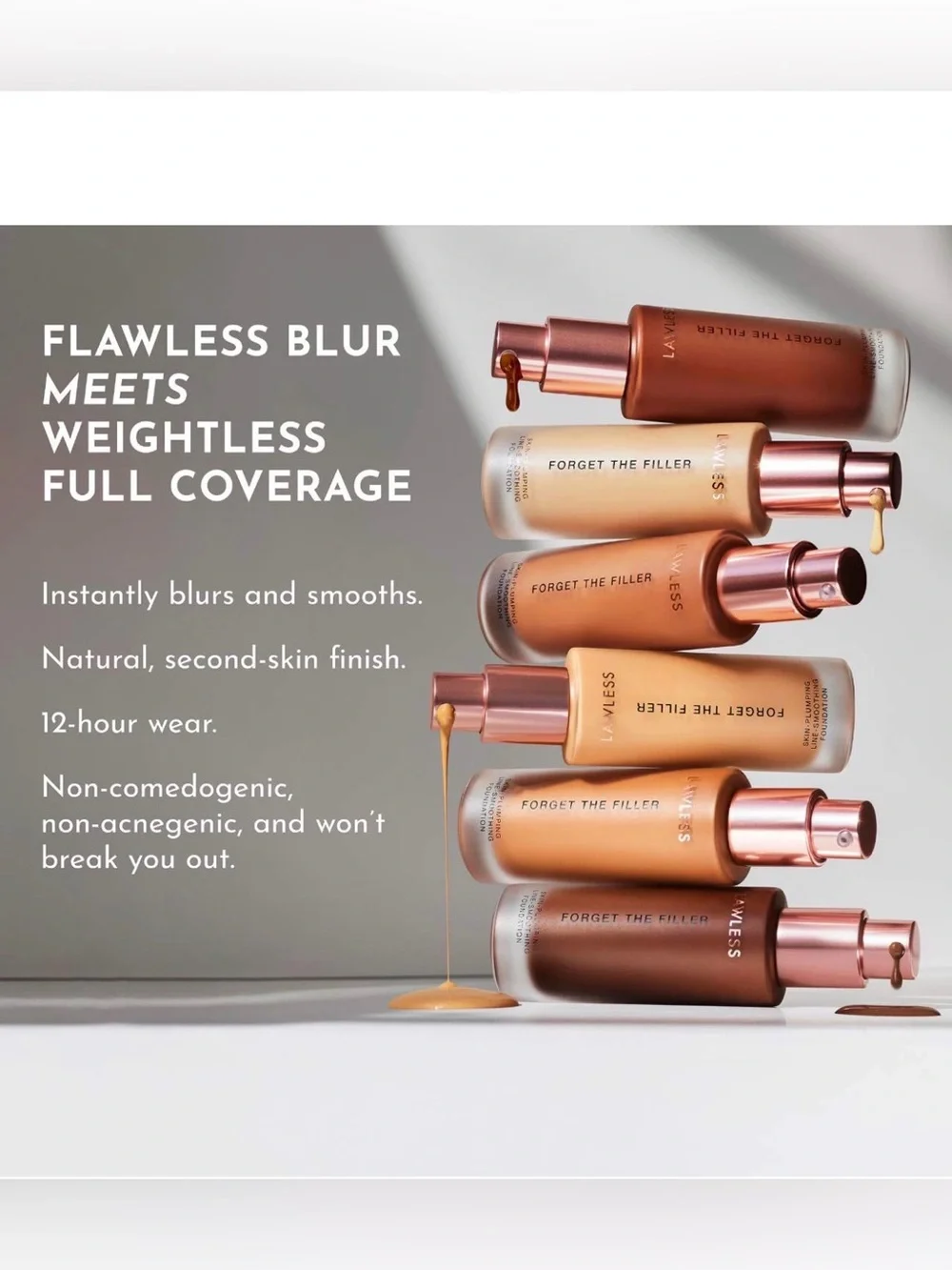 LAWLESS Skin Plumping Line Filling Smoothing Foundation 2.75F Brand New in Box